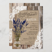 ラベンダーウッドレース素朴ブライダルシャワー 招待状 (正面/裏面)