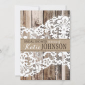 ラベンダーウッドレース素朴ブライダルシャワー 招待状 (裏面)