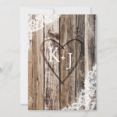 ラベンダーウッドレース素朴結婚ズ 招待状 (裏面)