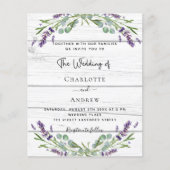 ラベンダーウッドQRコード予算結婚式招待状 (正面)