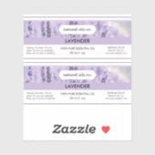 ラベンダーエッセンシャル油フレグランスボトルラベル シール (シート)