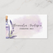 ラベンダーエッセンシャル油紫フローラ水彩 名刺 (正面)
