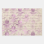 ラベンダーエフェメラパターン ラッピングペーパーシート (正面3)