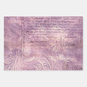 ラベンダーエフェメラパターン ラッピングペーパーシート (正面)