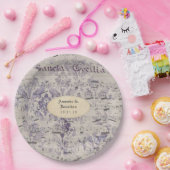 ラベンダーエフェメラ音楽ノート結婚ズ ペーパープレート (パーティー)