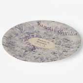 ラベンダーエフェメラ音楽ノート結婚ズ ペーパープレート (アングル)