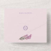 ラベンダーエレガントなウェディングオールインワン招待状 オールインワン招待状 (裏面)