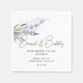 ラベンダーエレガントの水の色のブランチの泡立つシャワー スタンダードカクテルナプキン (正面)