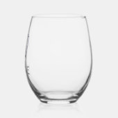 ラベンダーエレガントイニシャルブラックネーム |モダン | ステムなしワイングラス (左)