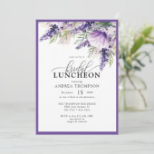 ラベンダーエレガントパープルフラワーズブライダルルンチョン 招待状 (スタンド正面)