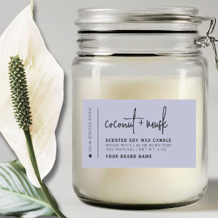 ラベンダーエレガントミニマルろうそく製品ラベル 長方形シール