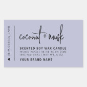 ラベンダーエレガントミニマルろうそく製品ラベル 長方形シール (正面)