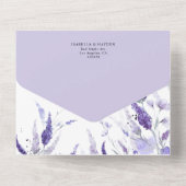 ラベンダーエレガント薄紫フローラ結婚植物学 オールインワン招待状 (裏面)