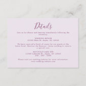 ラベンダーエレガント詳細カード エンクロージャーカード (正面)