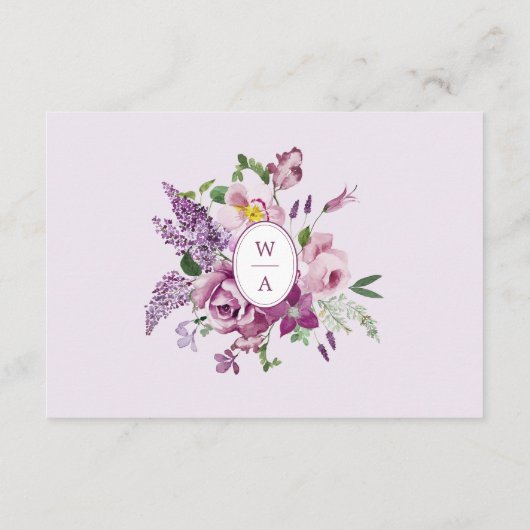 ラベンダーエレガント詳細カード エンクロージャーカード (裏面)