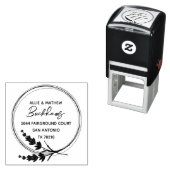 ラベンダーエレガ素朴ントウェディング差出人住所 セルフインキングスタンプ (インサイチュ)