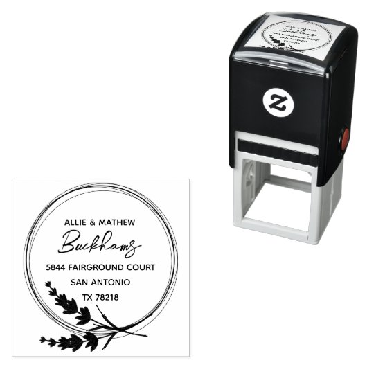 ラベンダーエレガ素朴ントウェディング差出人住所 セルフインキングスタンプ (インサイチュ)