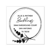 ラベンダーエレガ素朴ントウェディング差出人住所 セルフインキングスタンプ (デザイン)