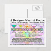 ラベンダーオレンジマルティニカクテルレシピはがき ポストカード (正面/裏面)