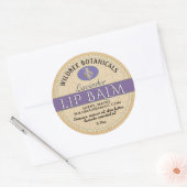 ラベンダーオンクラフトビーズワックスリップバ点々のあるーム縁ど ラウンドシール (封筒)