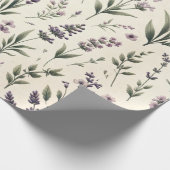 ラベンダーオンクリームヴィンテージラッピング紙転が ラッピングペーパー (角)