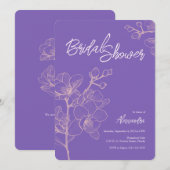 ラベンダーオーキッドモーメント |の結婚ブライダルシャワー 招待状 (正面/裏面)