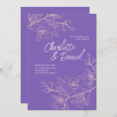 ラベンダーオーキッドモーメント |結婚式招待状 招待状 (正面/裏面)