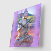 ラベンダーオーラ スクエア壁時計 (傾斜)