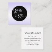 ラベンダーカスタムと白のロゴを追加しまグラデーションす スクエア名刺 (正面/裏面)