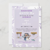ラベンダーカップルのシャワーをグリリング&固定 招待状 (正面)