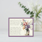 ラベンダーカトリック祈りの言葉メアリヴァージン ポストカード (スタンド正面)