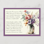 ラベンダーカトリック祈りの言葉メアリヴァージン ポストカード (正面)