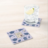 ラベンダーカレッジシンボルコースターセット スクエアペーパーコースター (インサイチュ)