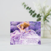 ラベンダーガウンの流れに休む女性 シーズンポストカード (スタンド正面)