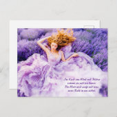 ラベンダーガウンの流れに休む女性 シーズンポストカード (正面/裏面)