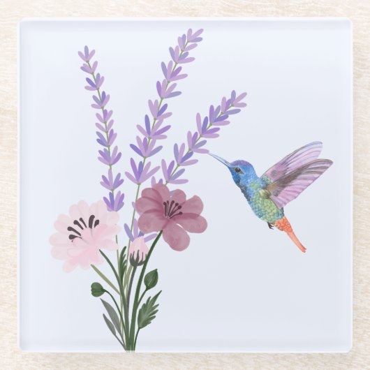 ラベンダーガラスコースター ガラスコースター (正面)