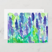 ラベンダーガーデンウォーター絵画カラー ポストカード (正面/裏面)
