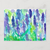 ラベンダーガーデンウォーター絵画カラー ポストカード (正面)