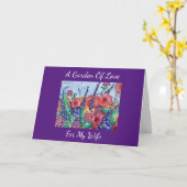 ラベンダーガーデンオブラブ誕生日フォーマイワイフ カード (黄色い花)