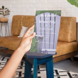 ラベンダーガーデンチェア写真リタイアメントパーティー 招待状