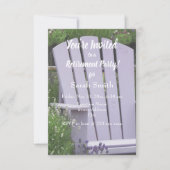 ラベンダーガーデンチェア写真リタイアメントパーティー 招待状 (正面)