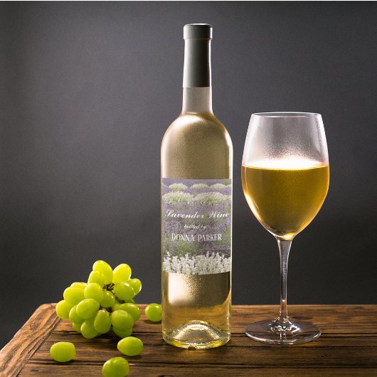 ラベンダーガーデンパーソナライズされたフローラ ワインラベル