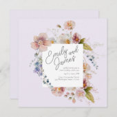 ラベンダーガーデンワイルドフラワー結婚ズ 招待状 (正面/裏面)
