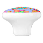 ラベンダーキカラフルルトパッチワークブロックアート セラミックノブ (側面)