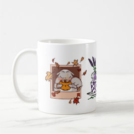 ラベンダーキャットコーヒードリンクのポスター – 魅力的 Feline コーヒーマグカップ