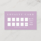 ラベンダーキュートミニマリストサロンコーヒーショップ ロイヤリティカード (裏面)