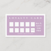 ラベンダーキュートミニマリストサロンコーヒーショップ ロイヤリティカード (裏面)