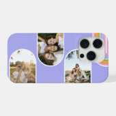 ラベンダーキュートモダン3枚写真レイアウトカスタム iPhoneケース (裏面横)
