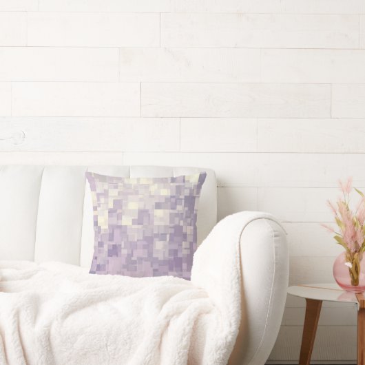 'ラベンダーキューブ'抽象芸術枕 クッション (ソファ)