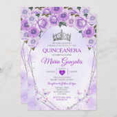 ラベンダーキンセアニラクラウン15アノスバタフライ 招待状 (正面/裏面)